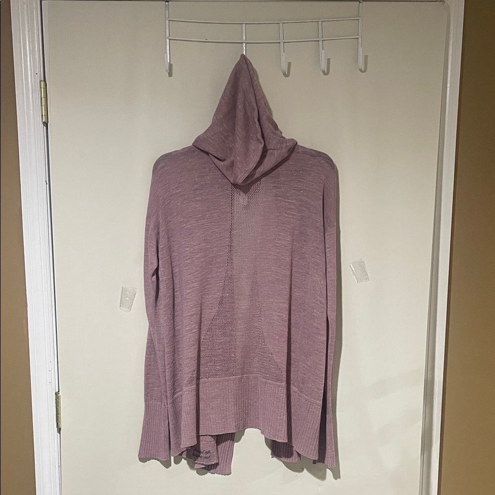 lululemon athletica Linen Blend Dusty Pink Light Hoodie Sweater Cardigan SZ M - Picture 11 of 15
